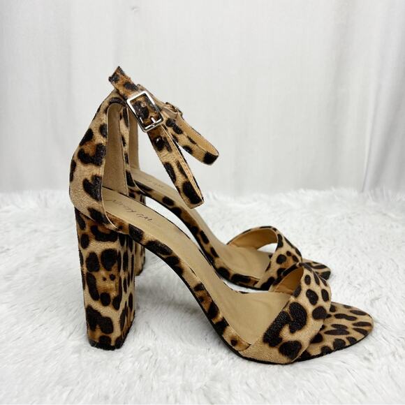 NASTY GAL / leopard print block heeled sandals / 38 (7) - Picture 3 of 9
